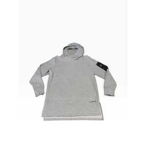 Live Fit LVFT Mens Medium Gray Longline Performance Hoodie Zipper Arm Pocket